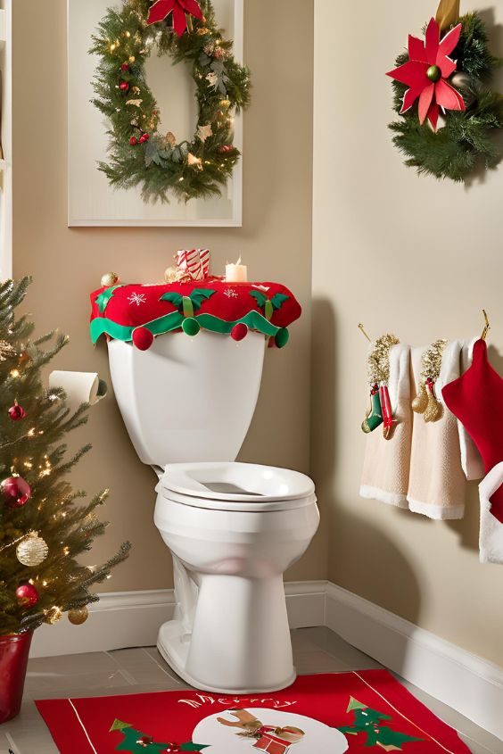 Holiday-Themed Toilet Seat Cover