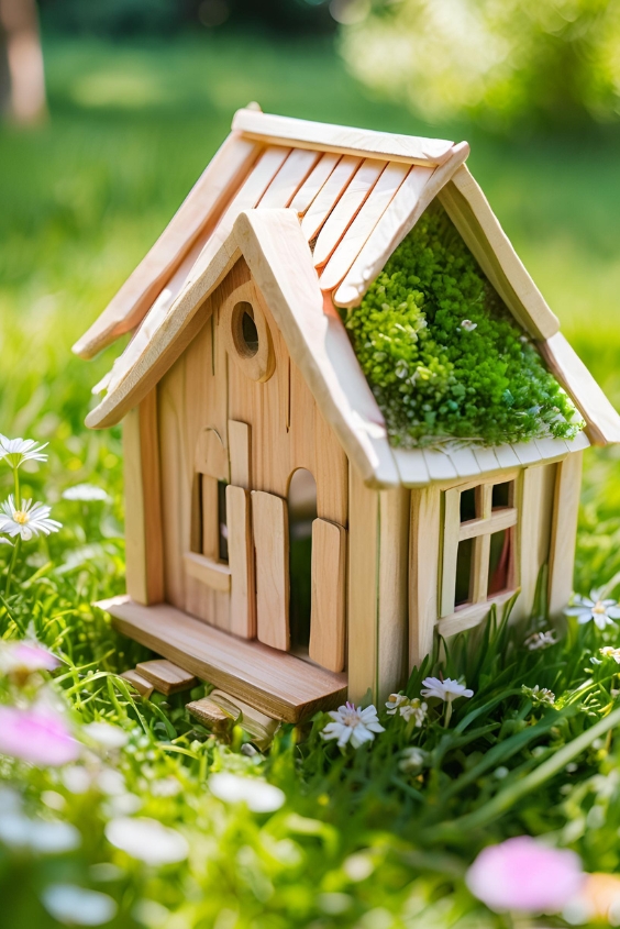 Adorable Popsicle Stick Fairy House