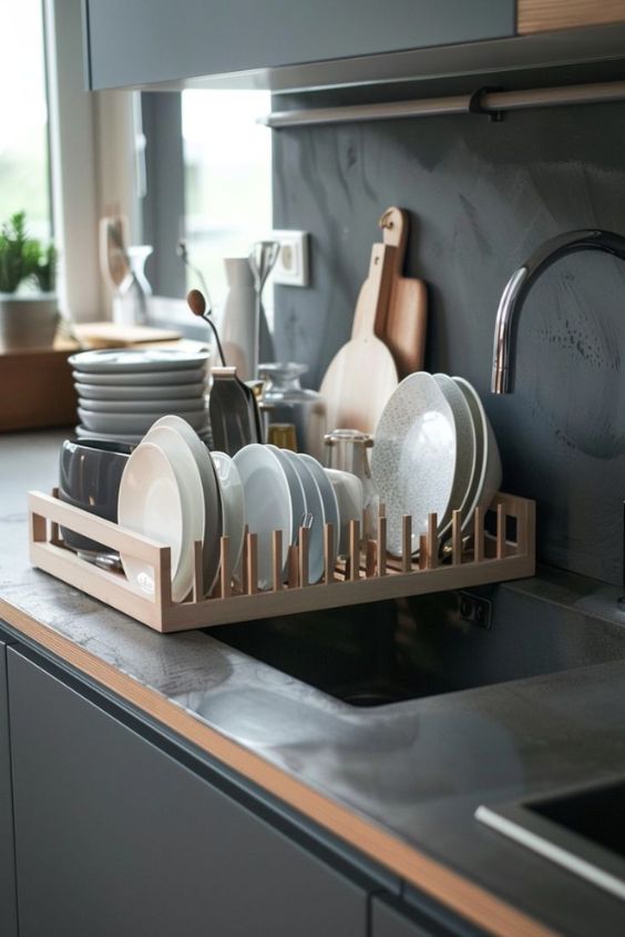 Declutter with Minimalist Dish Racks