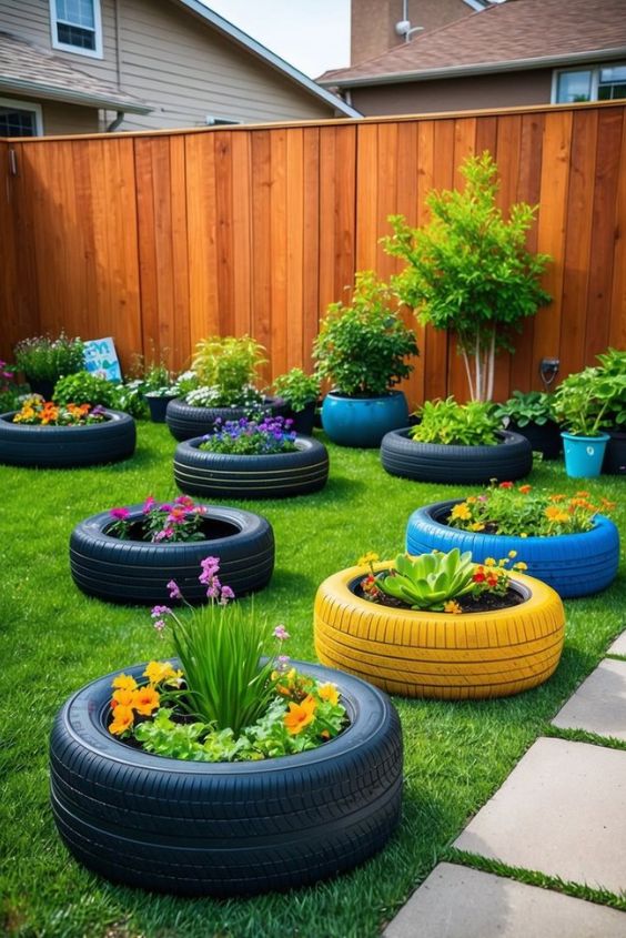 Recycled Tire Planters