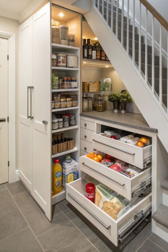 Add Hidden Storage Within Open Shelves