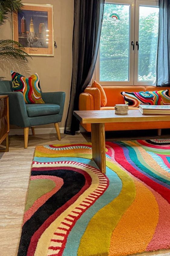 Bold Colored Rugs for Fun and Energy