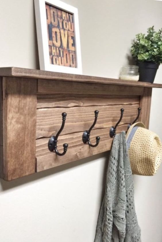 Rustic Wooden Coat Rack