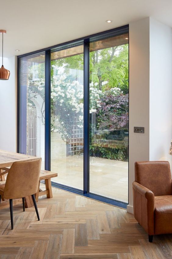 Contemporary Thin Frame Sliding Doors