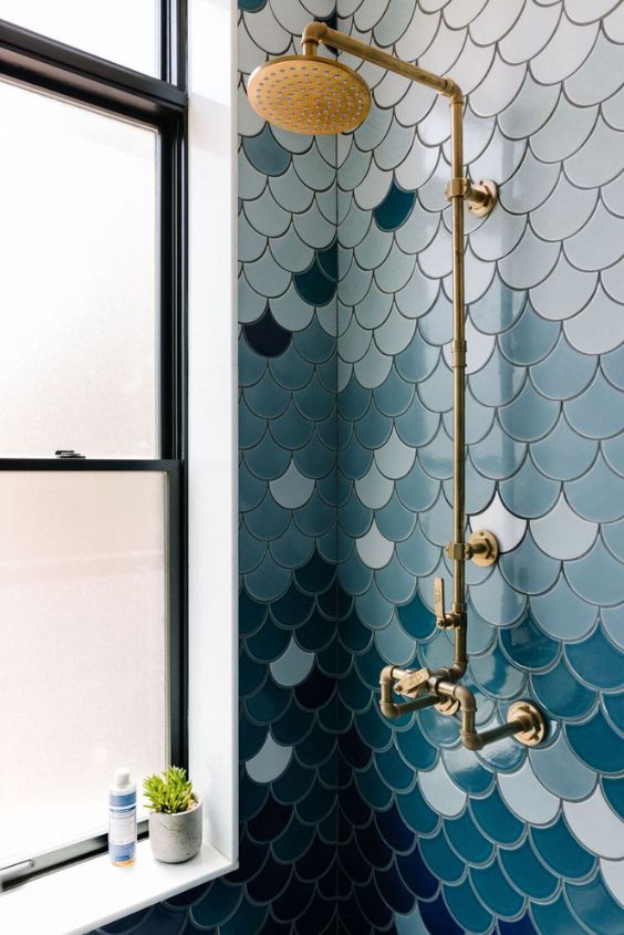 Gradient Shower Tile for an Artsy Touch