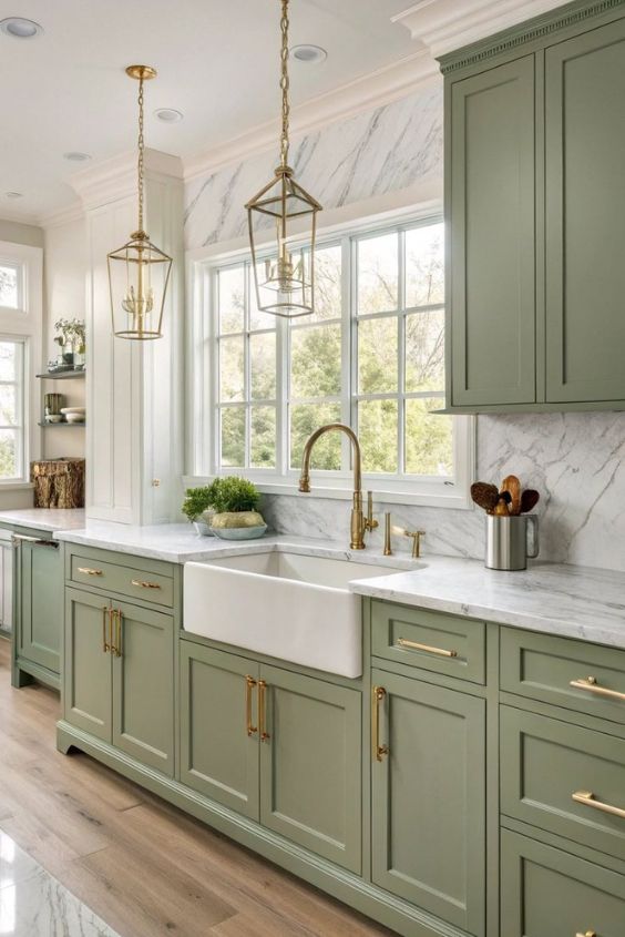 Sage Green and Gold Accents for a Luxurious Touch